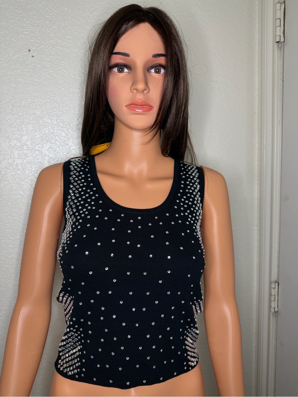 Black Studded Sleeveless Tank